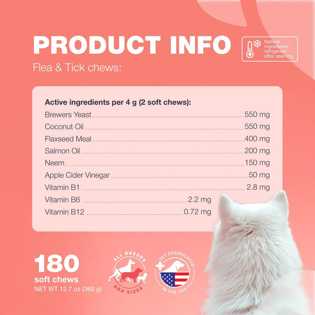 Dog Flea And Tick Treatment Chews FleaTick Prevention For Dogs Chewables Natural Dog Flea & Tick Control Soft Treats Immune Support Supplement CANNOT Be Listed For Sale On Amazon